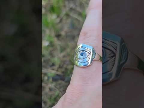 sapphire eye ring | silver size 5.5